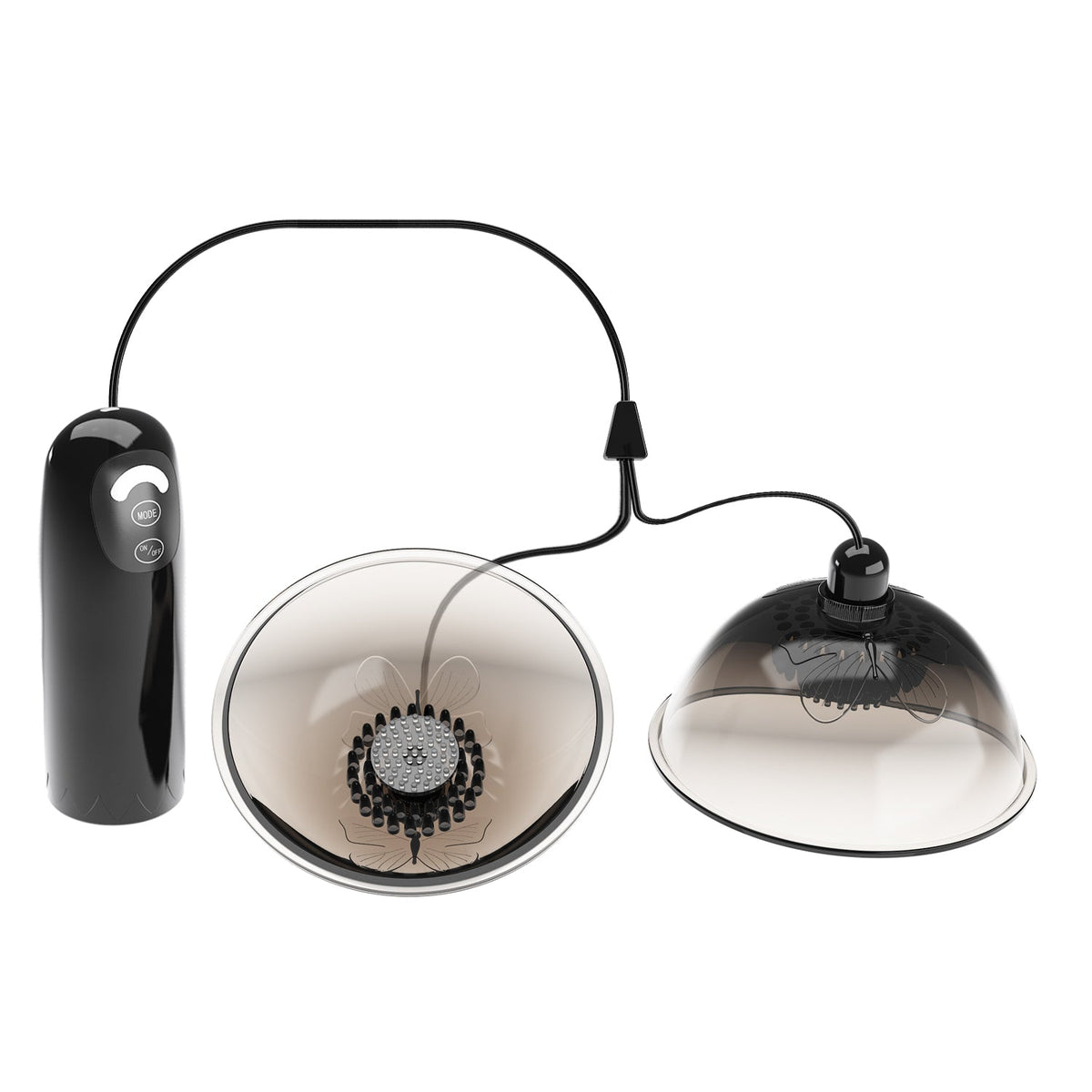 HiErin Couples Vibrators - Sucking onto each breast, increasing sensitivity to touch. (BI-014070-2)