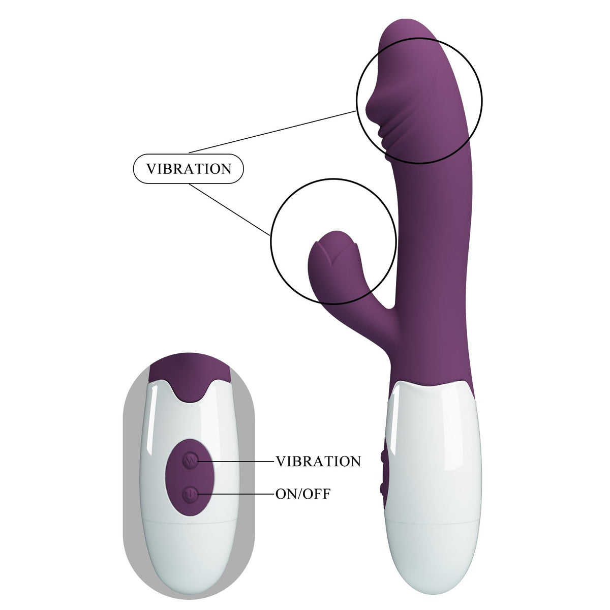 HiErin Vibrator - Combines the pleasure of G-spot stimulation with powerful clitoral vibrat... (BI-014173-A2)