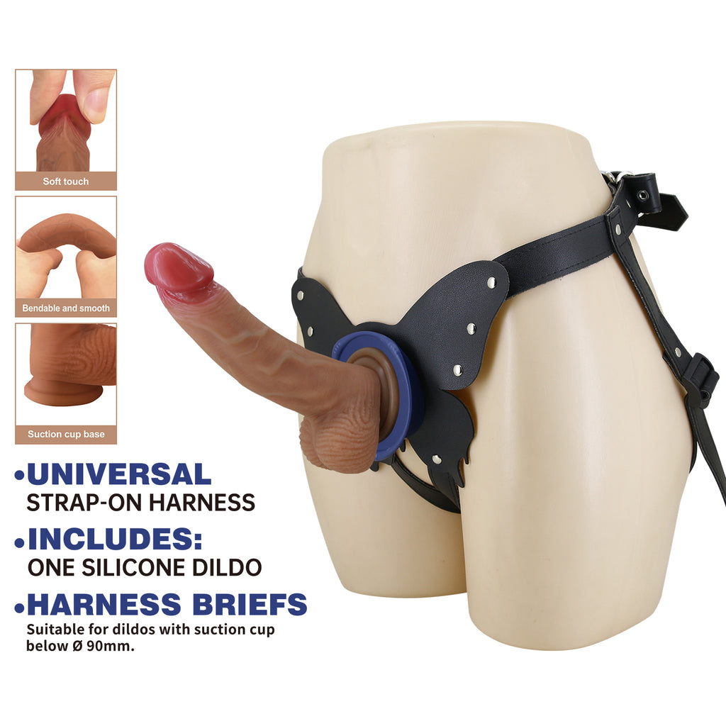 BW-022075_3 3D penis with a three-dimensional appearance, TPR material, and suction cup design for easy wear and a stable fit. product image 3