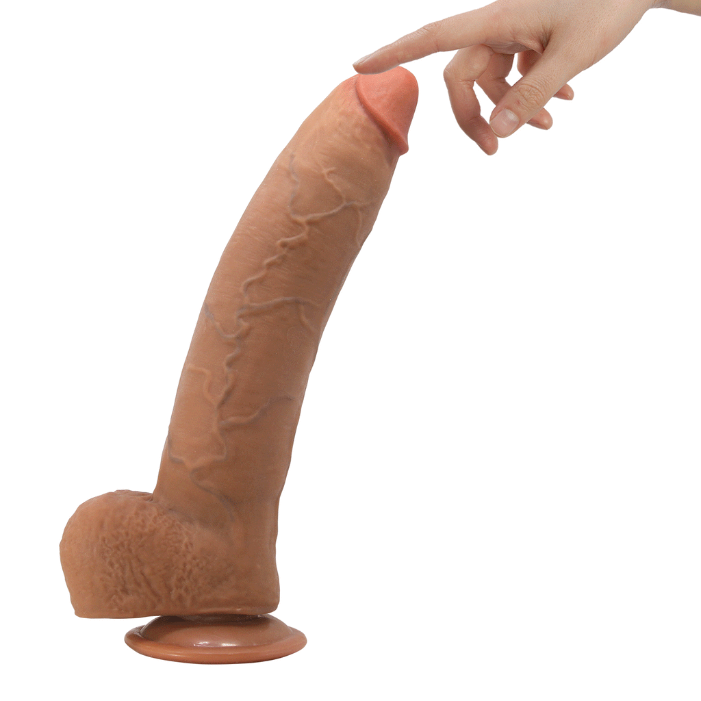 BW-008174LP-1 230mm Large Realistic Massager with Built‑in Skeleton, Suction Cup, and Flexible TED Material product image 2