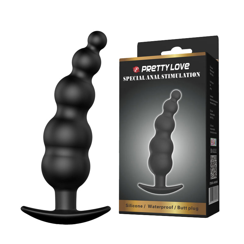 HiErin Anal - solid jelly butt plug including a beaded and graduating shaft for total a... (BI-040039N) product image 7