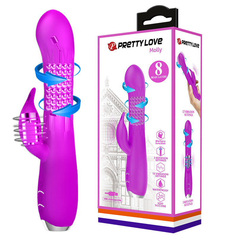 HiErin Vibrator - You can't beat a classic and this big purple rotating rabbit vibrator has... (BI-014692) product image 1