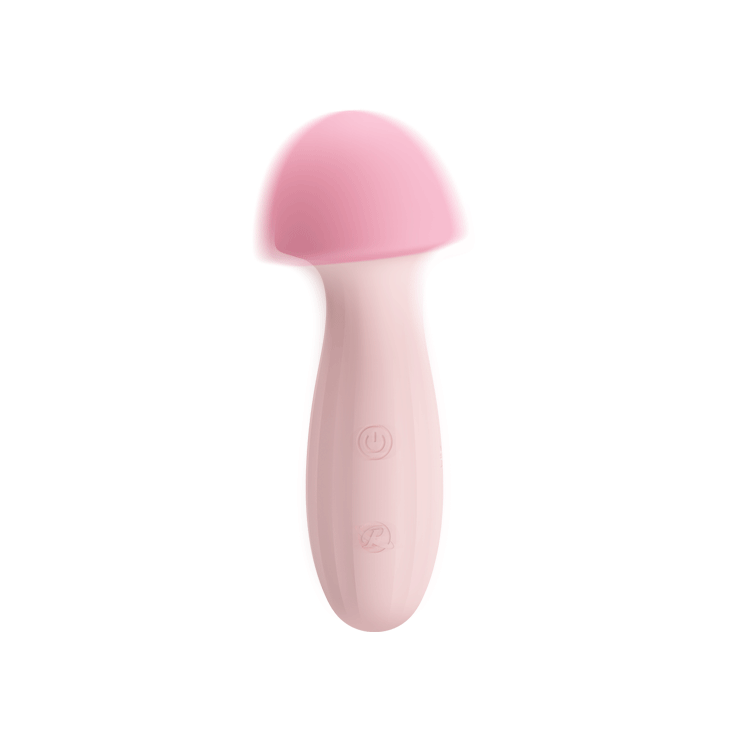 HiErin Super Soft Silicone - 12 function rechargeable mushroom wand vibrator may be small but it is mi... (BI-014681) product image 12